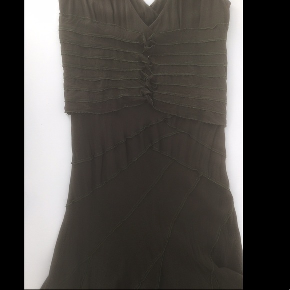 DKNY Small Silk Olive Green Cocktail Dress - Picture 10 of 12